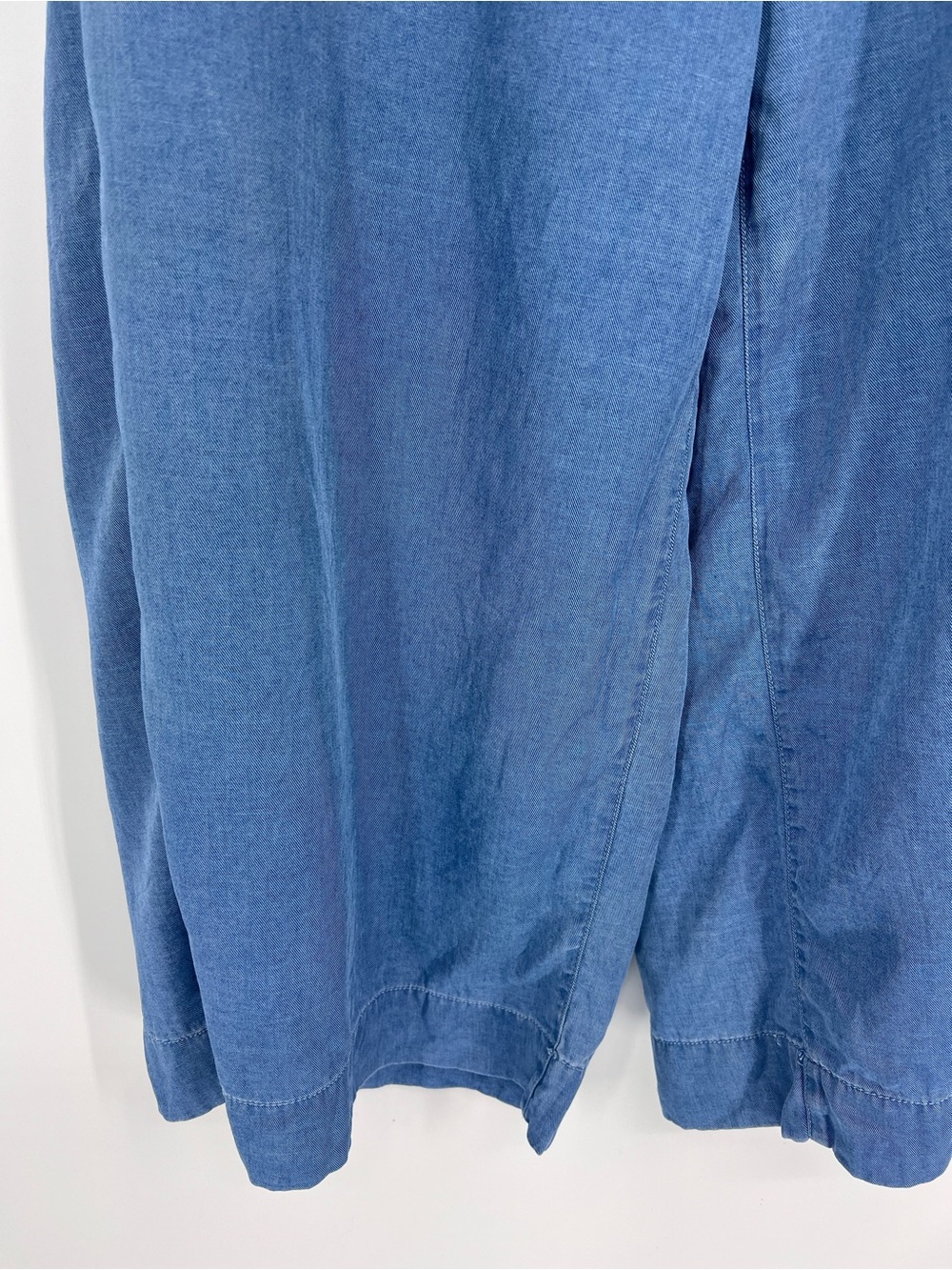 Joie 100% Lyocell Wide Leg Crop Pants Blue Drawstring Waist XL - Picture 9 of 10